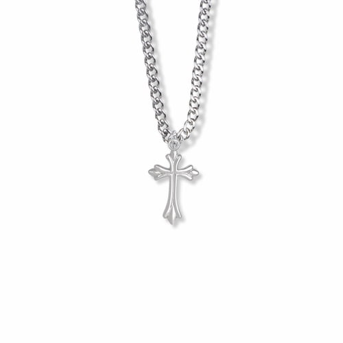 3/8 Inch Sterling Silver Budded Cross Earrings with Post Back Finding 3/8 Inch Sterling Silver Budded Cross Earrings with Post Back Finding